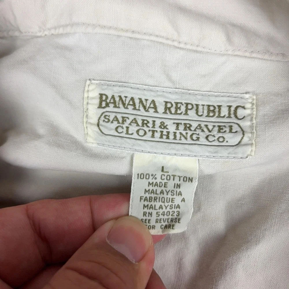 Vintage Banana Republic Jacket Mens Large Cotton Hooded Safari Windbreaker 80s